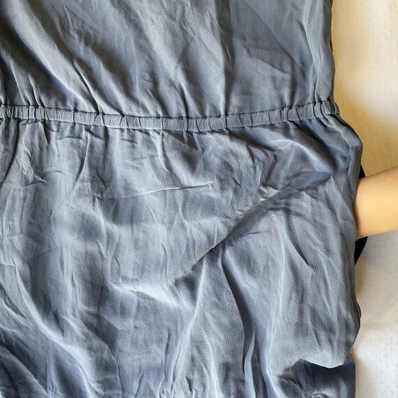 Cynthia Rowley Women Silk Dress US 4 Blue Shirt Dress Sleeveless Knee Length - Picture 9 of 10